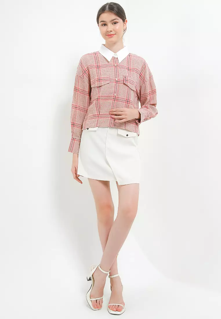 Mid Crop Plaid Shirt