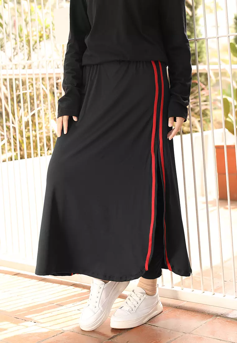 Cotton Bee - Dazzle List Sport Syari | Rok Legging Olahraga - Red - L