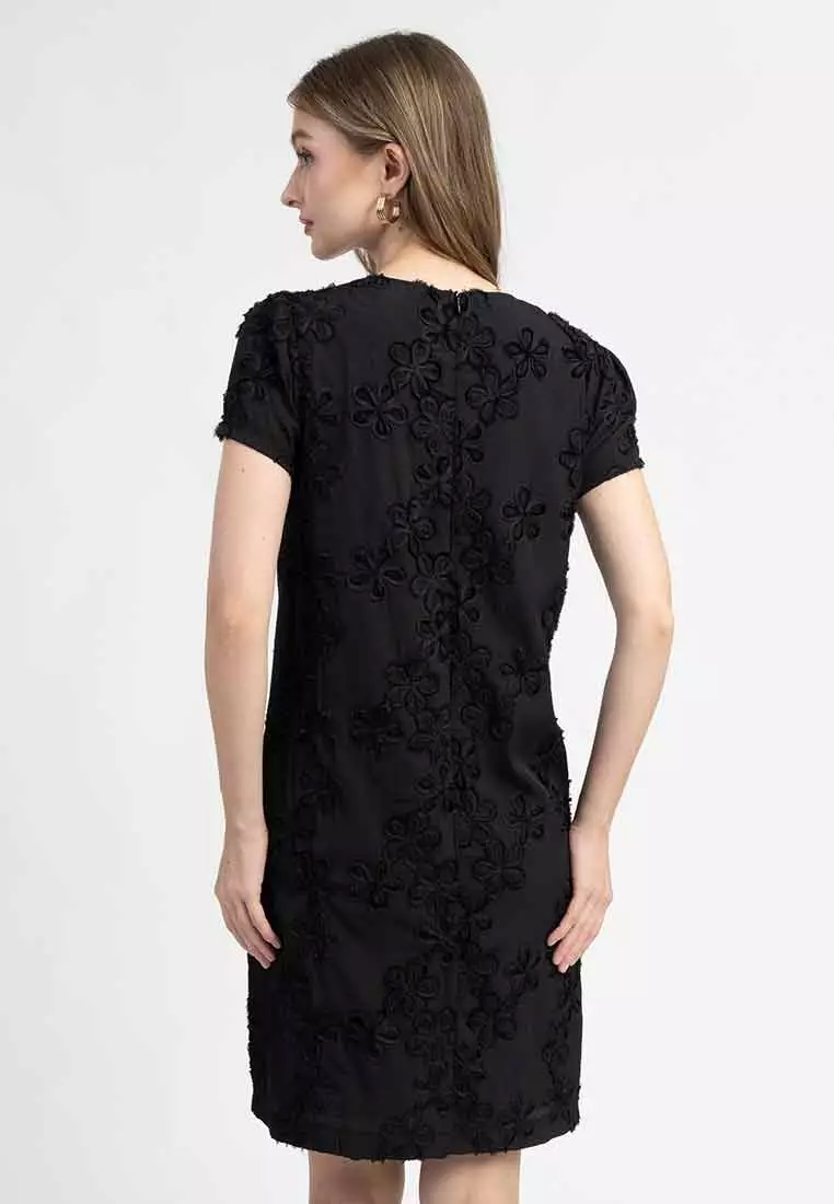Shaela Floral Embroidered Shift Dress