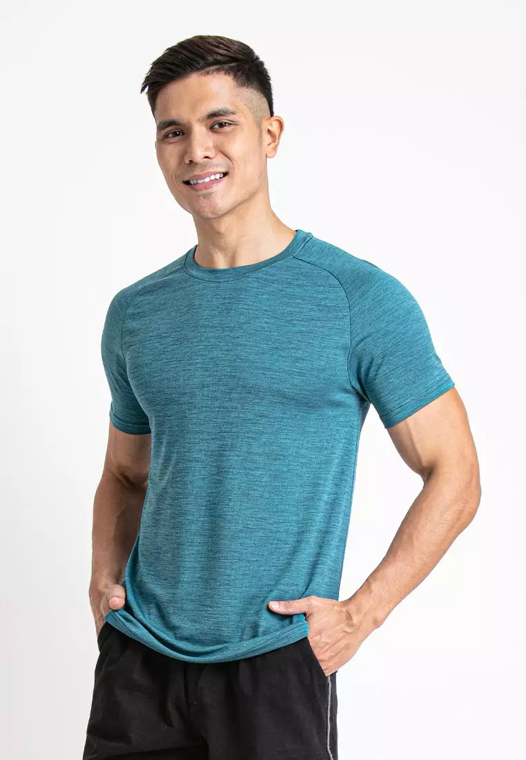 Forest Dri-Fit Quick Dry T Shirt Men Round Neck Sports Tee - 23751-37TurkishBlue