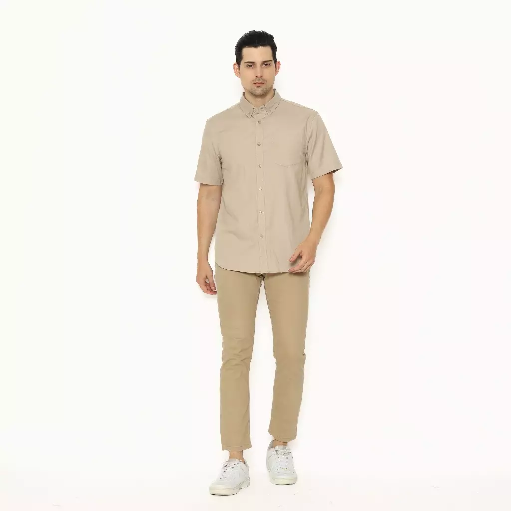 AMK Kemeja Pria Lengan Pendek SHS KAZUKI S/S Khaki