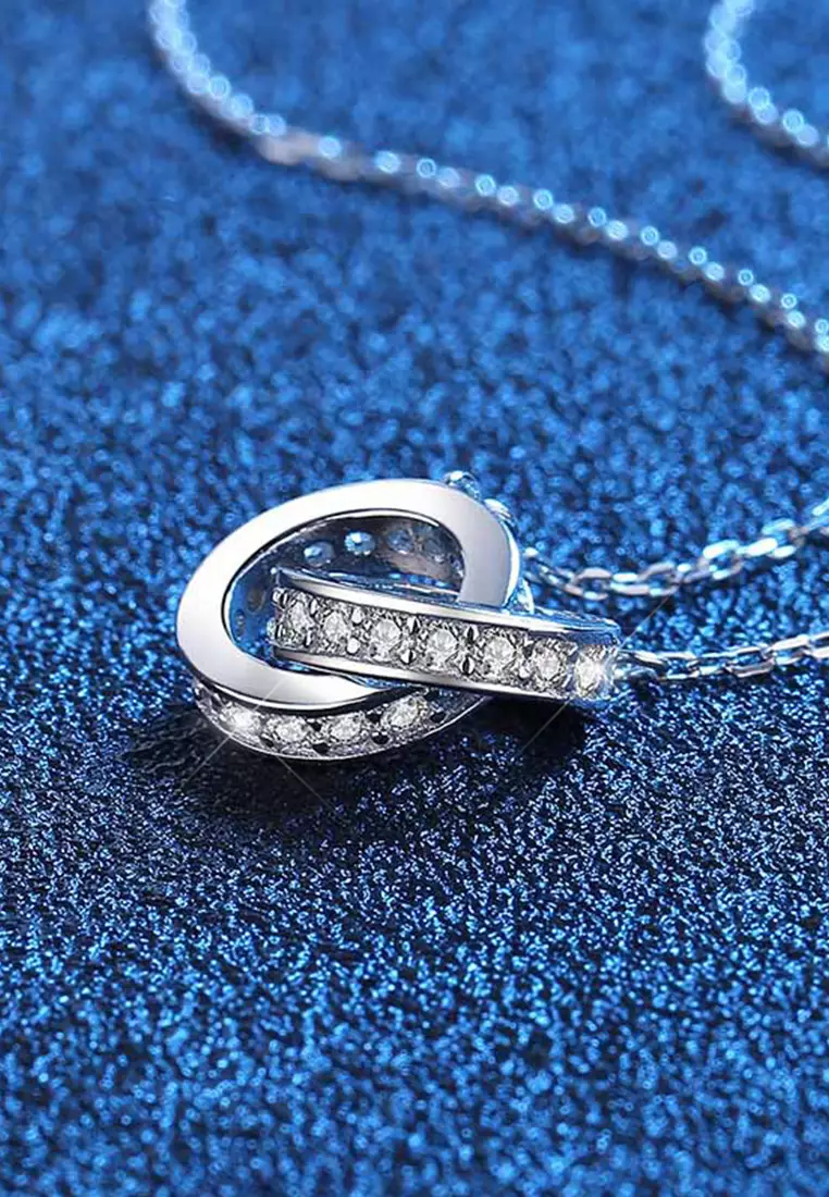 Kalung Wanita Moebius Strip Design Berlian Korea Original Kalung Anti Karat dan Luntur