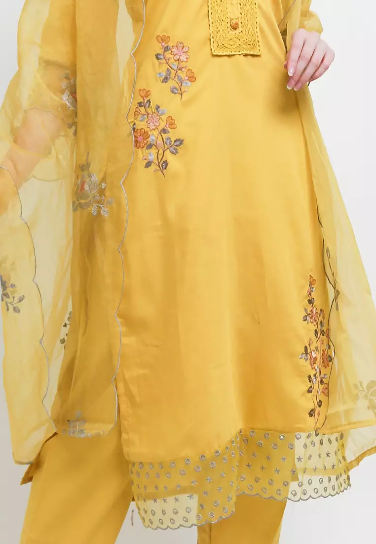 Chanira Festive Pernela Tunic Set-Mustard