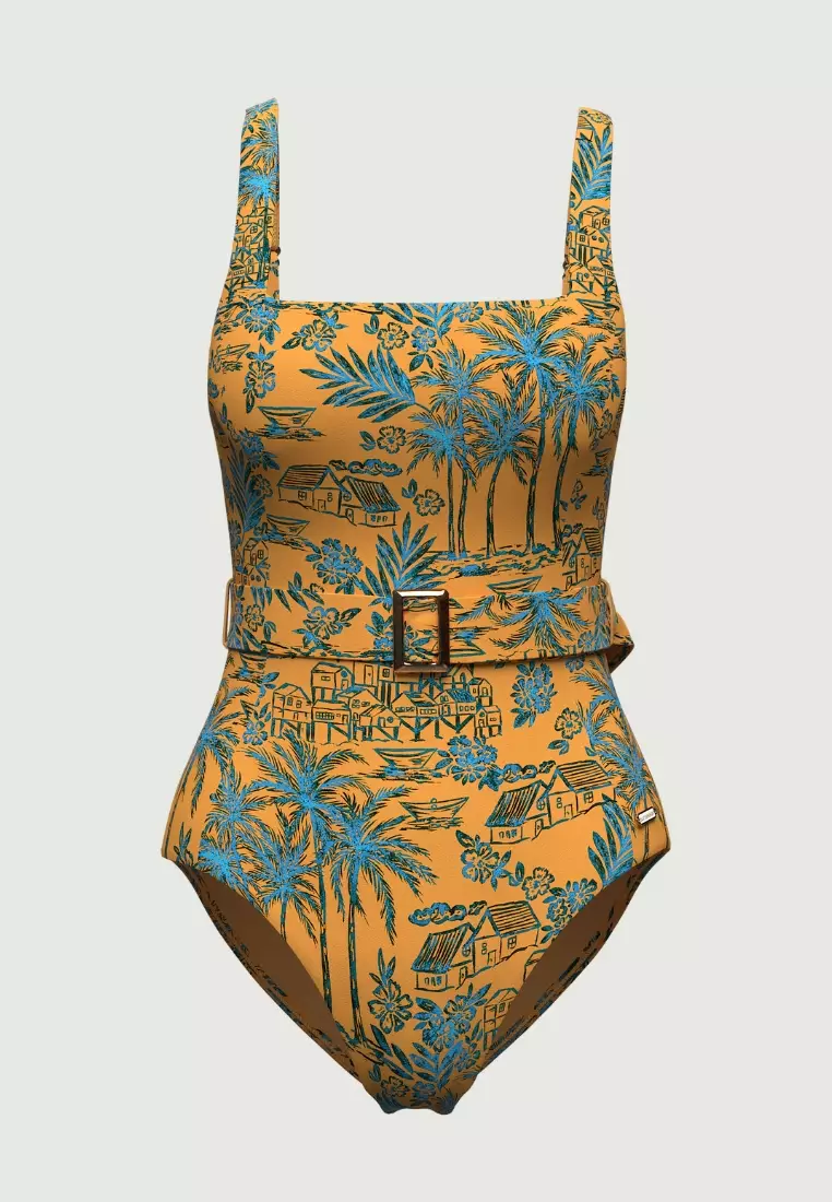 Tropadelic Days Marigold Belted Onepiece