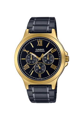CASIO black Casio Men's Chronograph Watch MTP-V300GB-1A Gold Dial with Stainless Steel Band Watch For Men 011B1AC568DD35GS_1