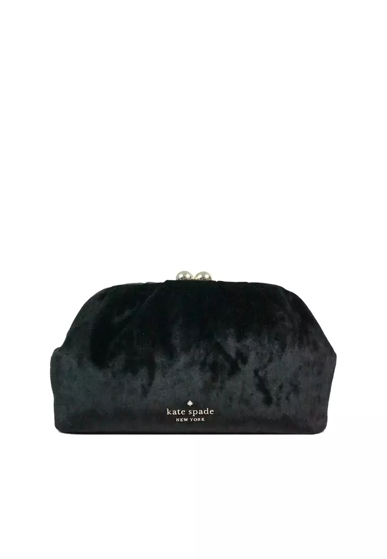 Kate spade sale black velvet backpack