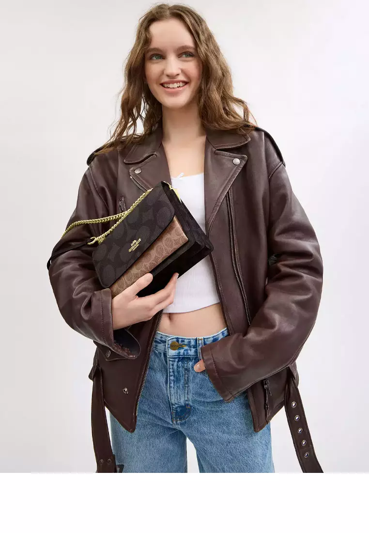 Klare Crossbody Bag In Blocked Signature Canvas