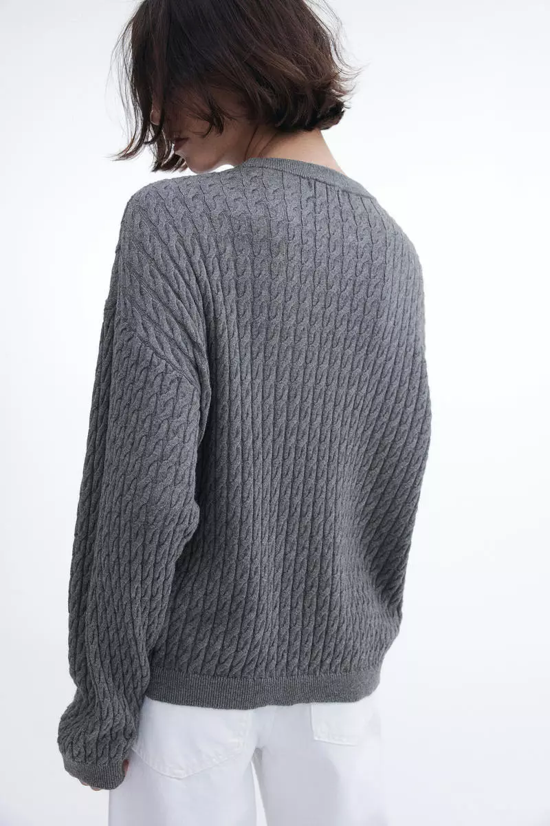 Cable-knit cashmere-blend jumper