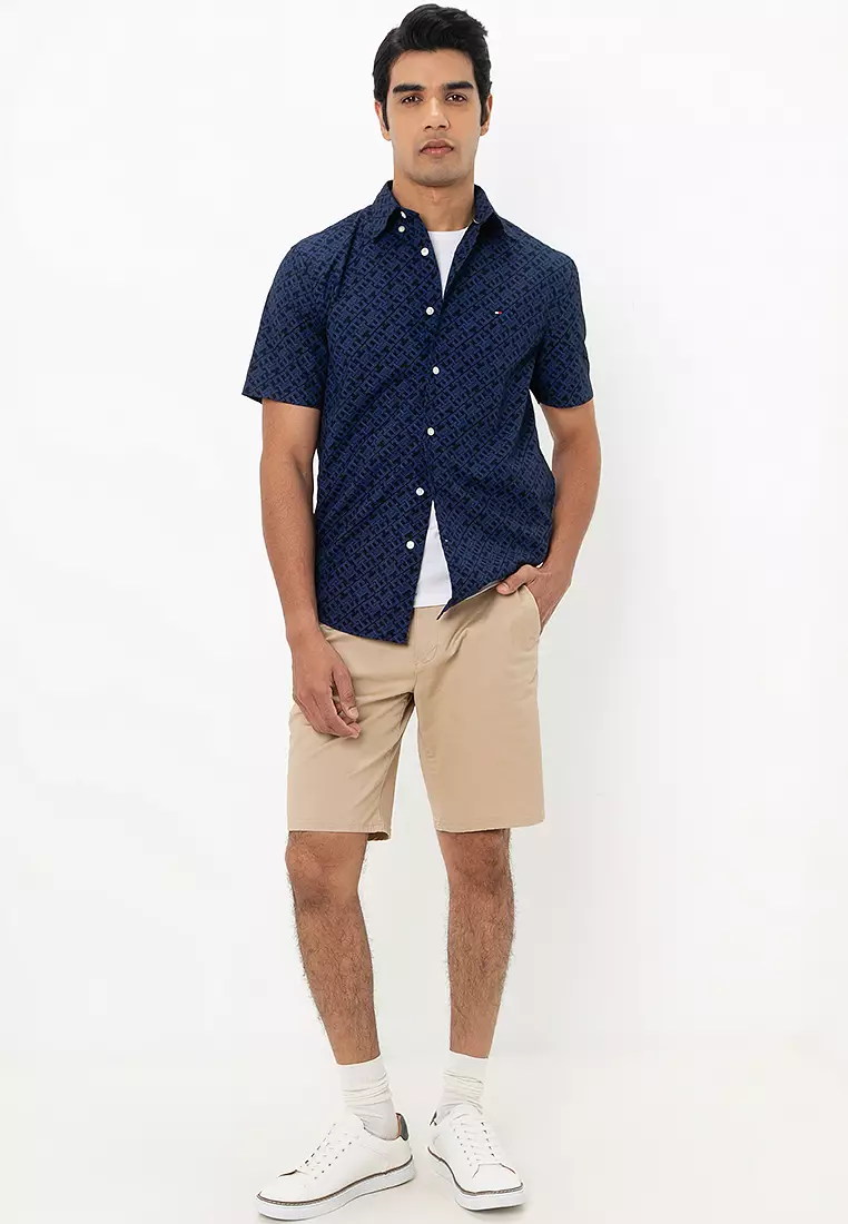 Flex Poplin Monogram Shirt - Tommy Mainline