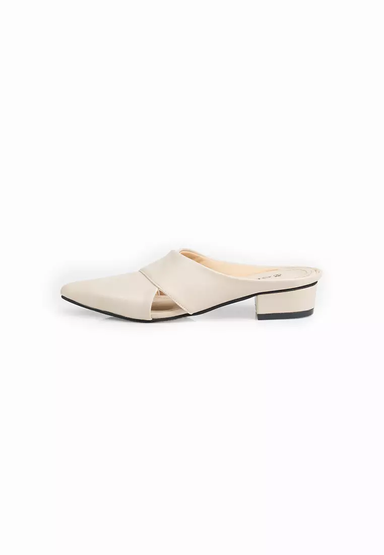 SEIS Monty Sandal Wanita Mules Heels 3 cm - CREAM