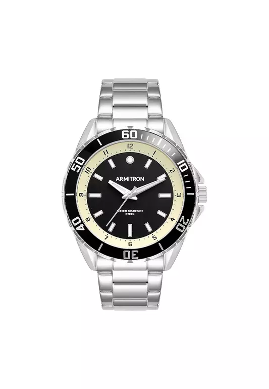 Silver Stainless Steel Bracelet Analog Watch AR-20/5572BKSV