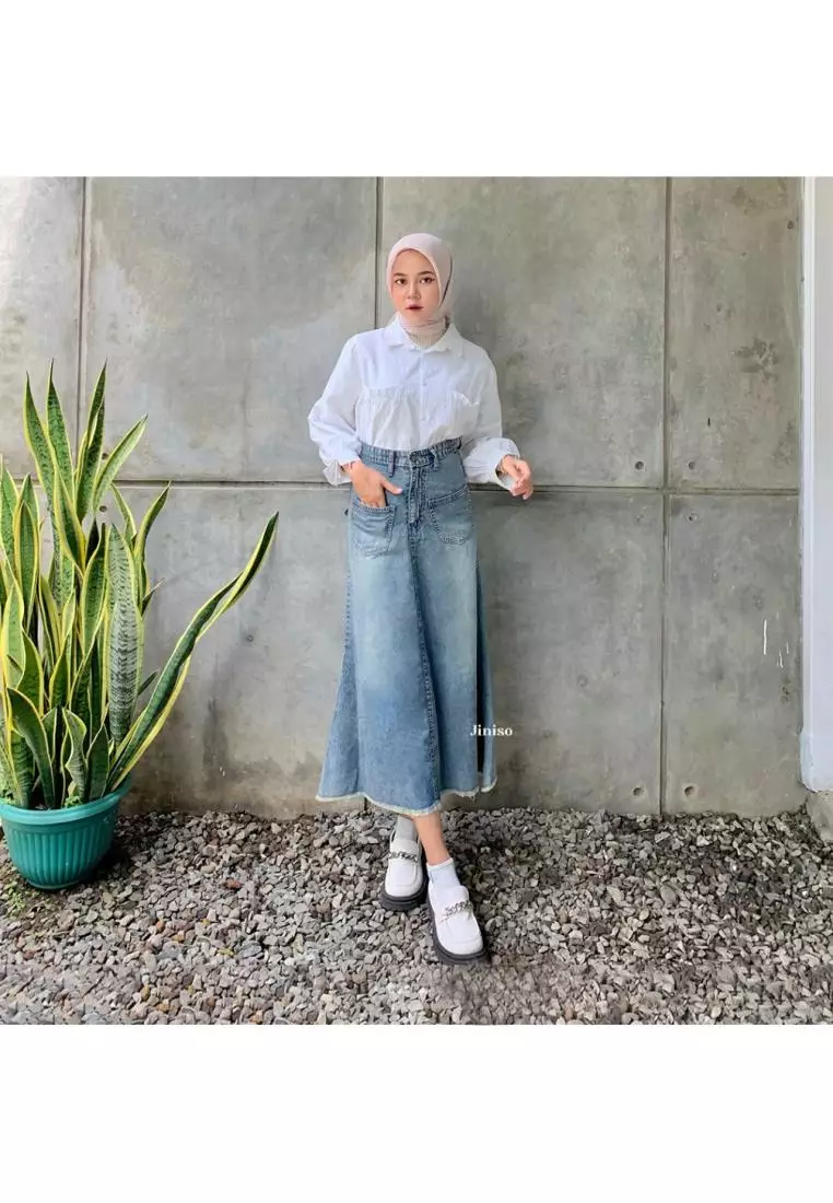 Highwaist Rok Mermaid Jeans Panjang 906 SEVENTY