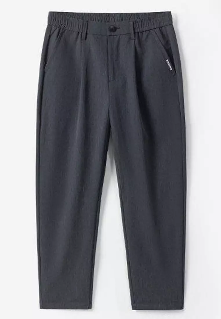 彈性腰圍修身西褲