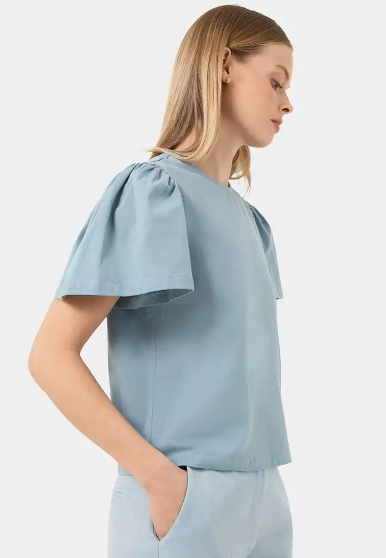 Cayla Gathered Sleeve Tee