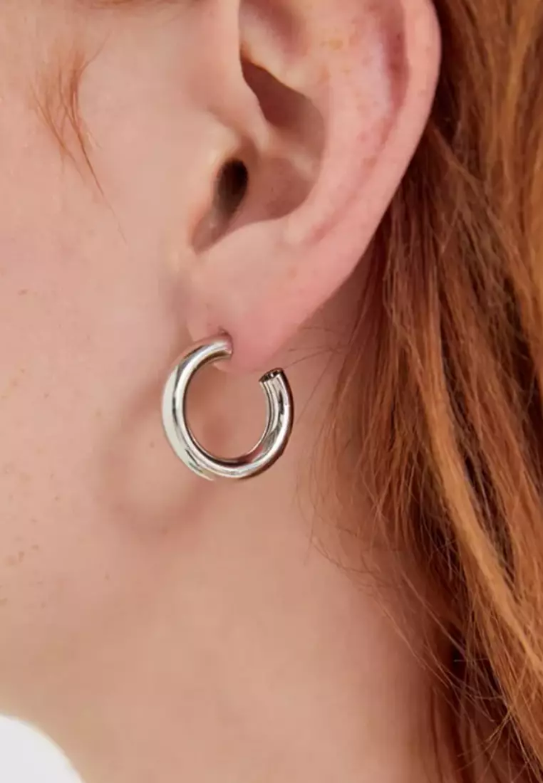 Erica White Gold Hoop Earrings 30mm