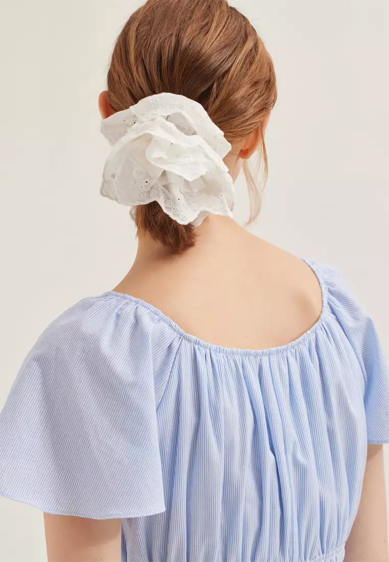 Cotton Broderie Scrunchie