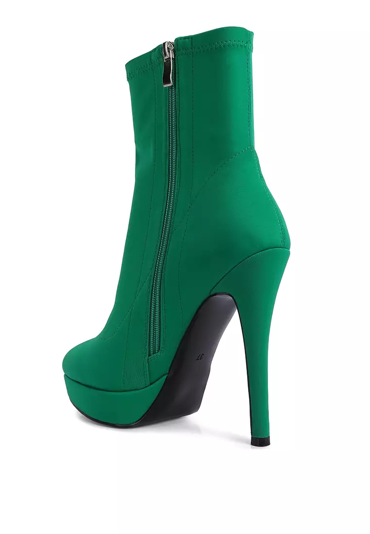 Buy London Rag Green High Heeled Lycra Ankle Boot 2024 Online