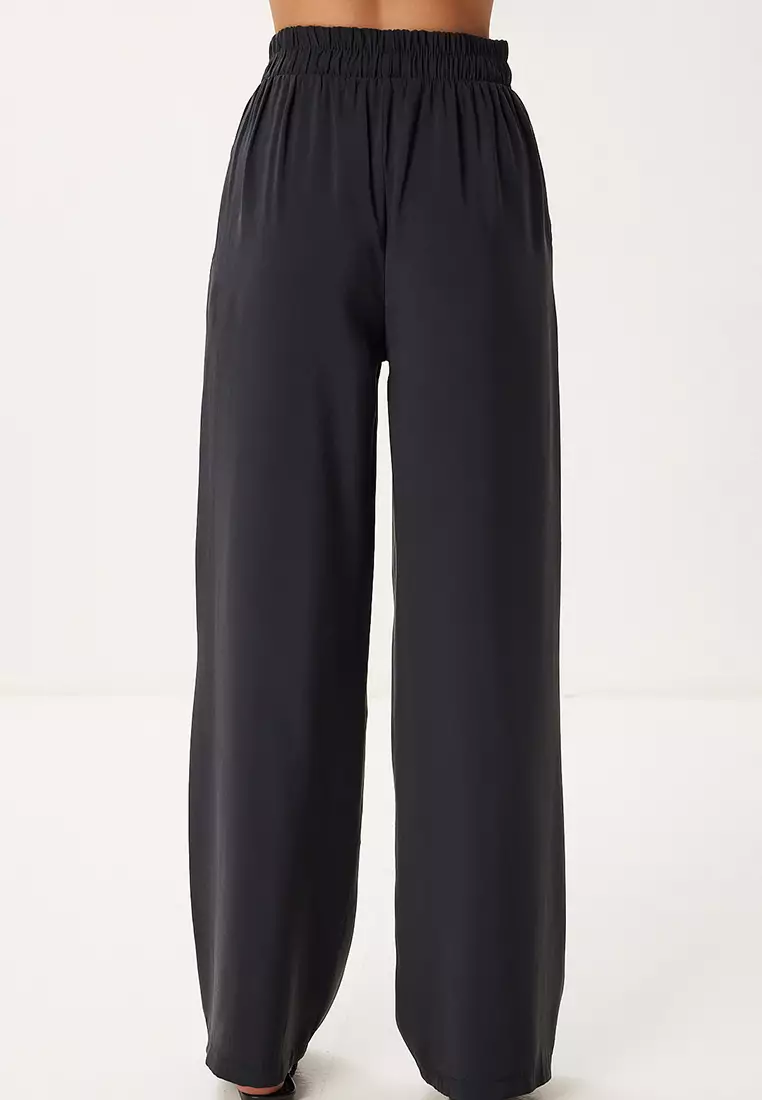 Women's Black Modal Shirt Pants Suit Bv00158