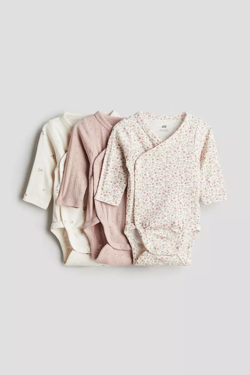 Buy H&M 3pack wrapover bodysuits 2024 Online ZALORA Singapore