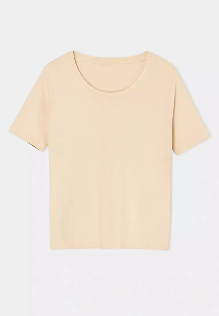 Brown-Beige 2-Pack Crew Neck Basic Camisole Knitted Plus Size Blouse Tbbss26Af00131