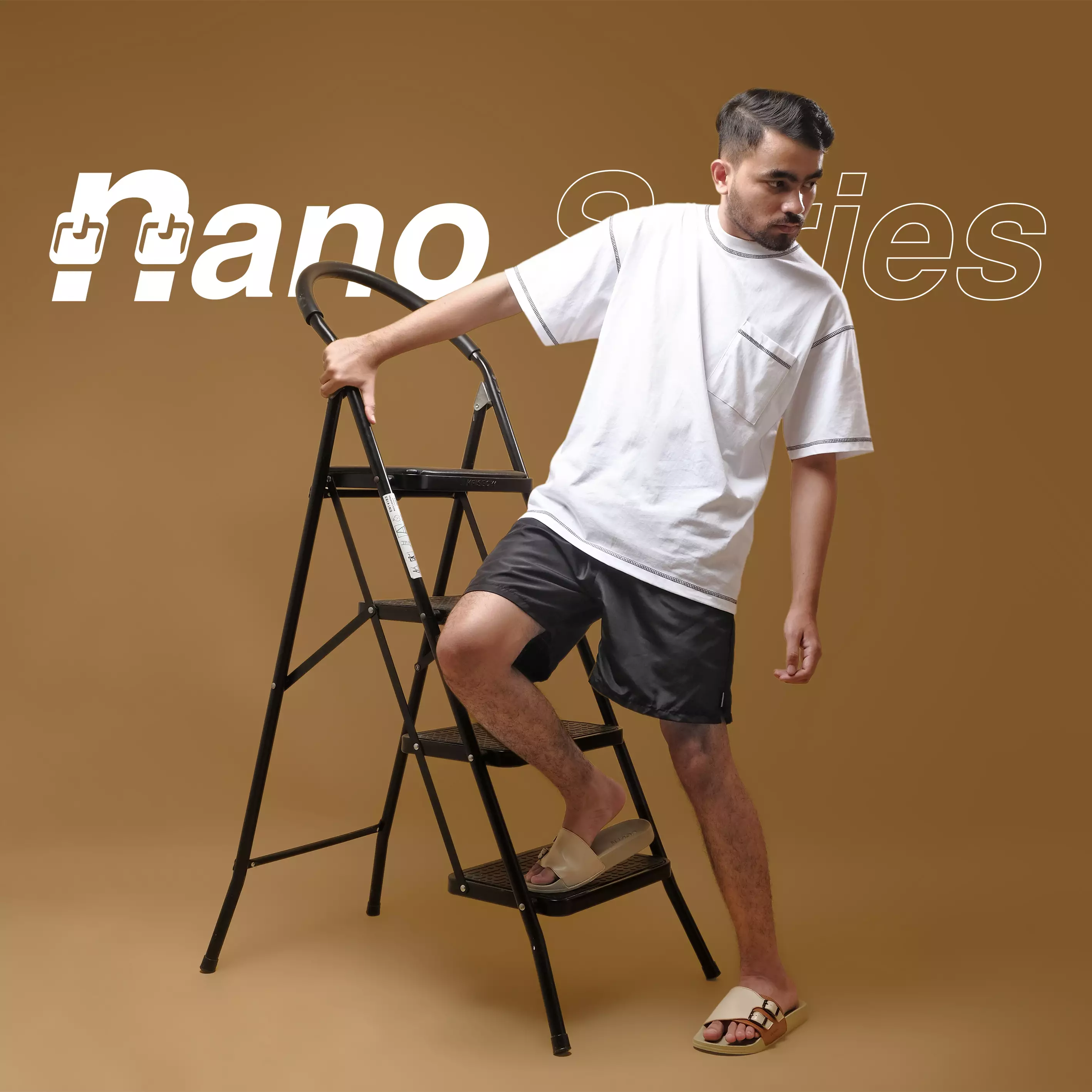 Cogen Sendal Pria Slide Casual Slip On Slop Nano Series Creme Warna Nano Creme