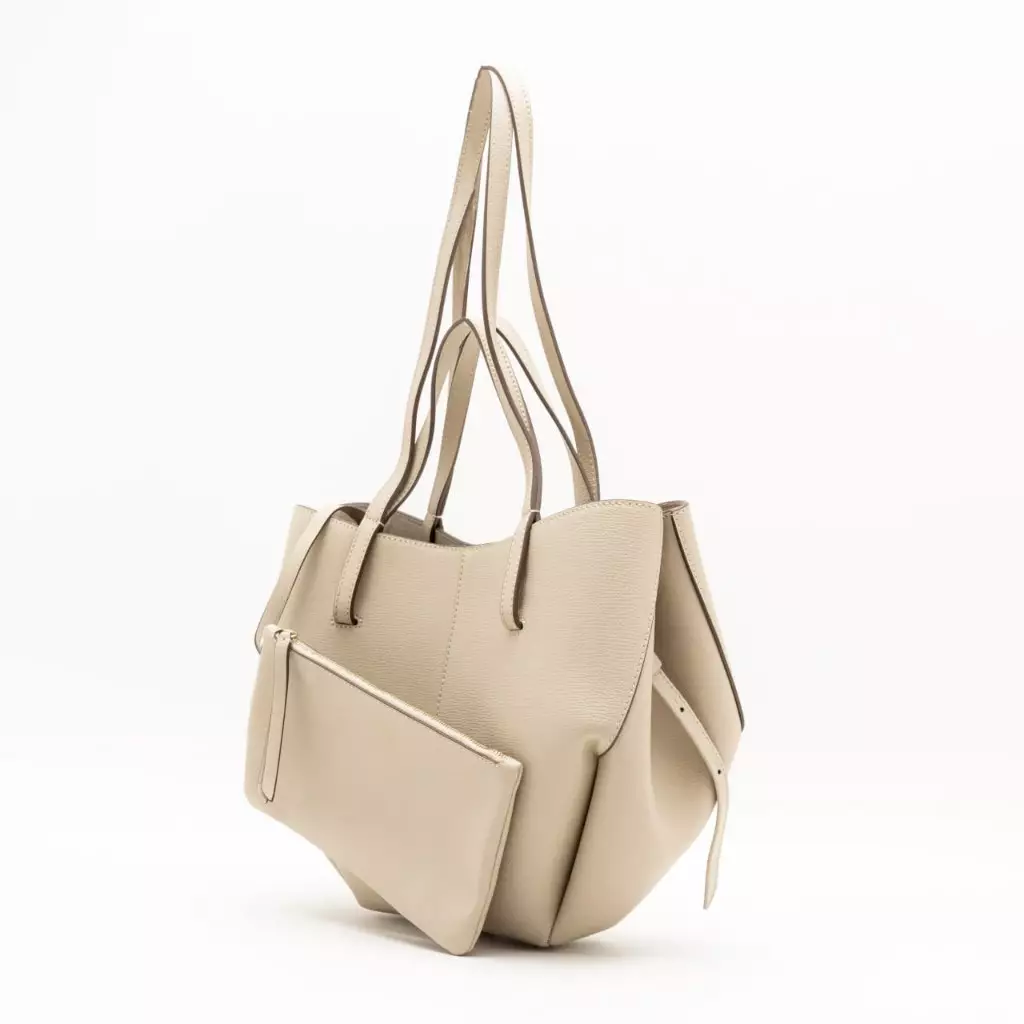 Cyme Mini Shopping Bag Grained Leather Sable