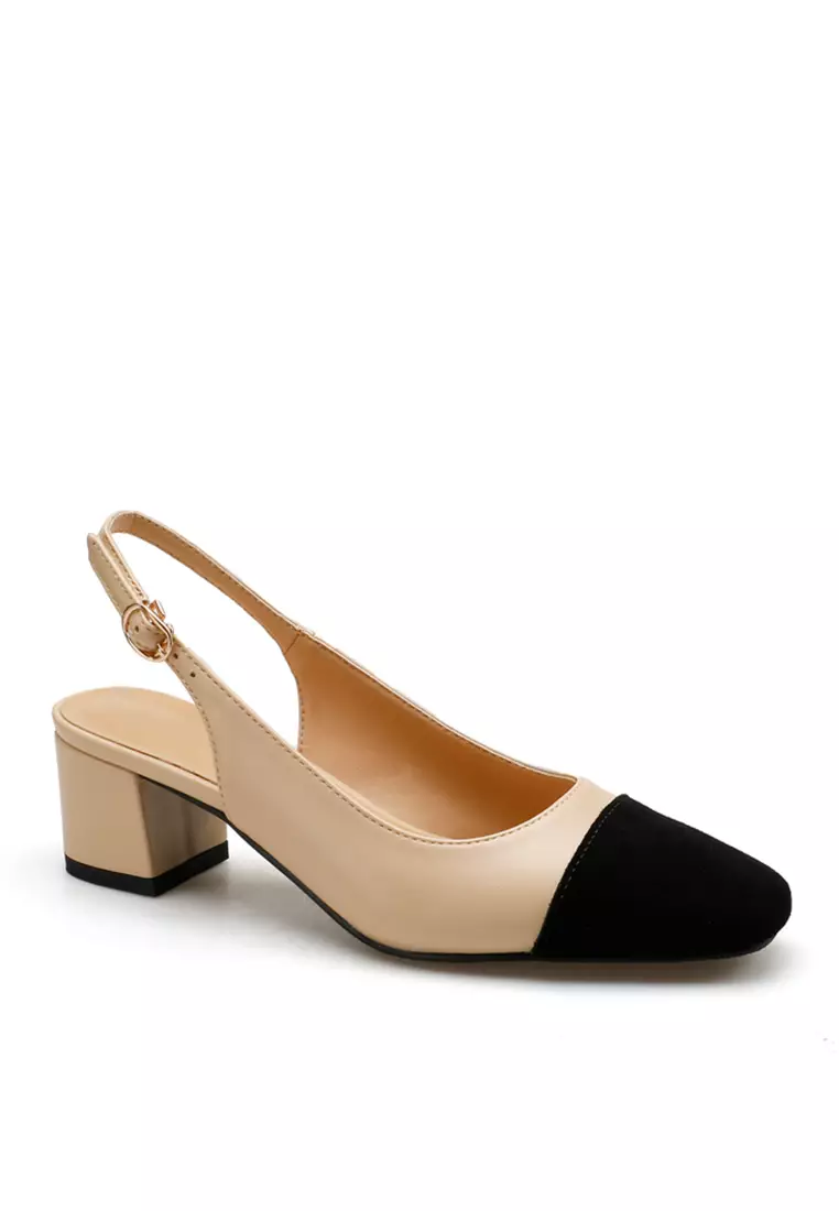5CM Color Matching Synthetic Leather Slingback Heel TE215-10