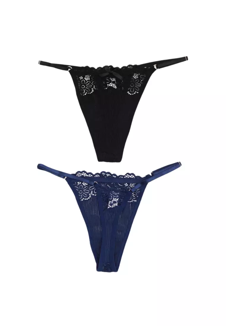 6 Pack Giselle Sexy Lace G String Thong Panties Bundle B