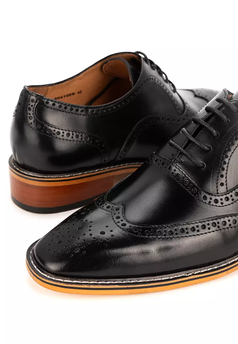 Brayden Black Wingtip Oxford Shoes