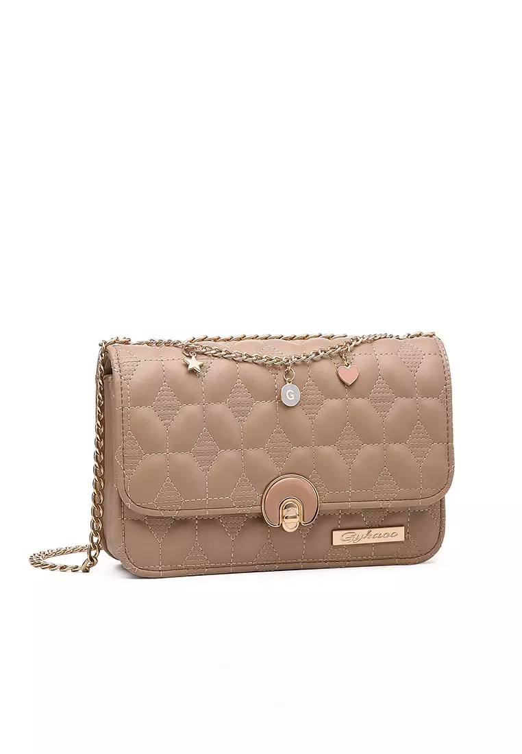 GYKACO MINJI Khaki - Tas Wanita Sling Bag - Fashion Top Handle Bag (Import)