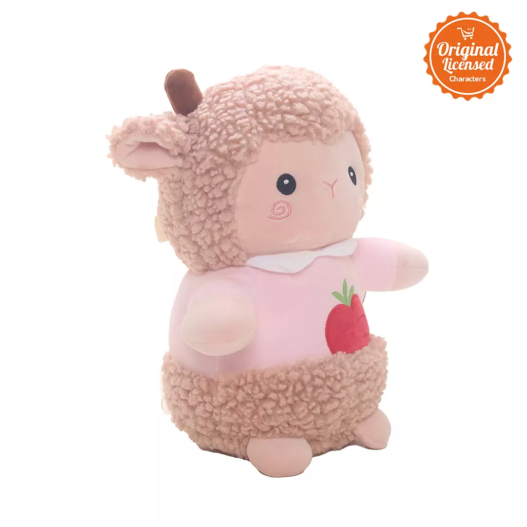 Boneka Domba Duduk Baju Apel Warna Pink 30 cm