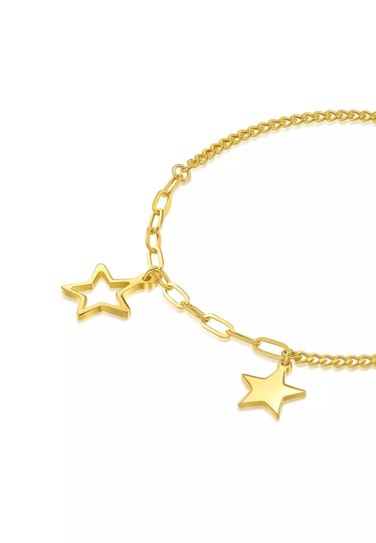 999 Gold Essence Star Bracelet for Women 18cm 93684B Price-by-Weight 3.74g Gold