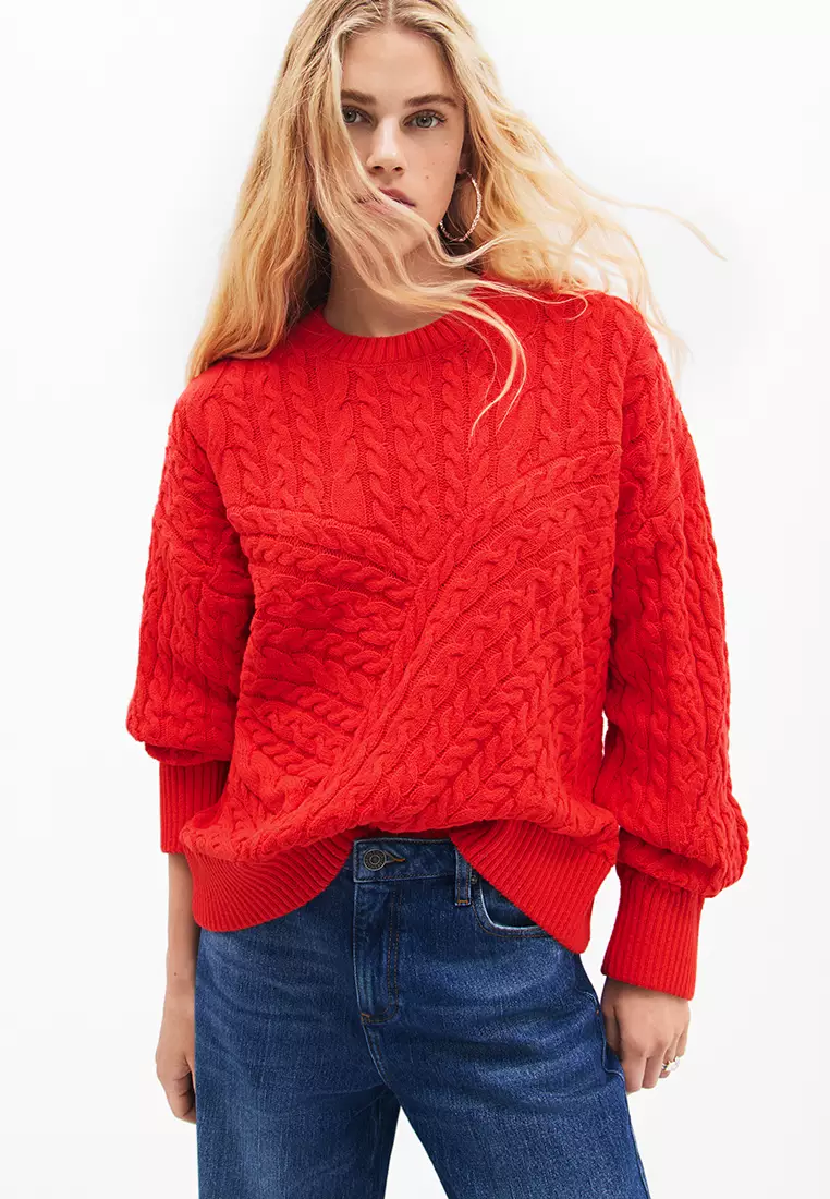 Desigual Woman Textured knit sweater.