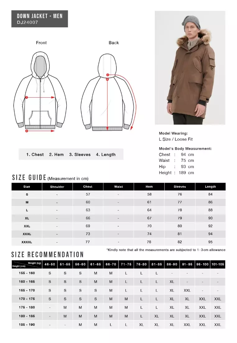 Men's Down Jacket Topped With A Luxurious Fur-Lined Hood