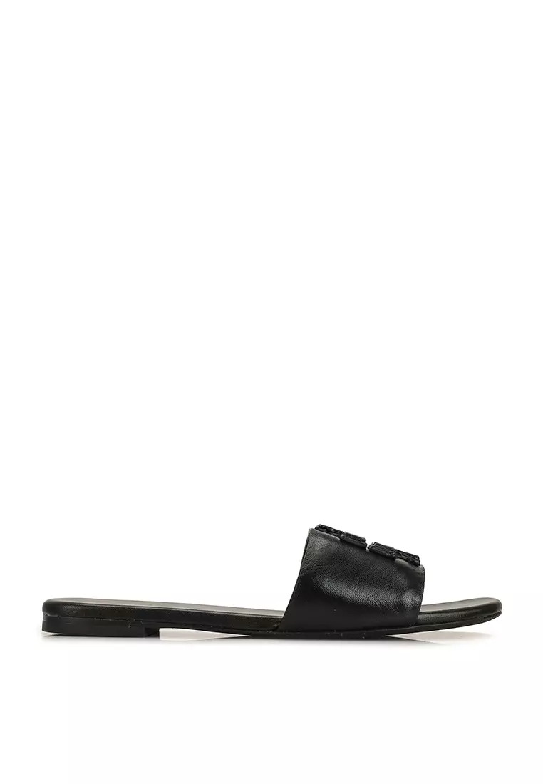 Tory burch black flat cheap sandals