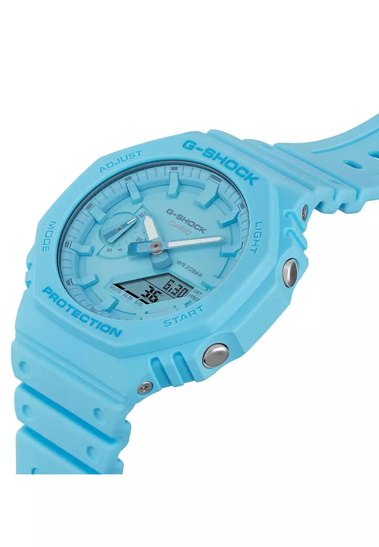 Jam Tangan Analog Digital Wanita Casio G-Shock GA-2100-2A2 - Blue Resin Strap