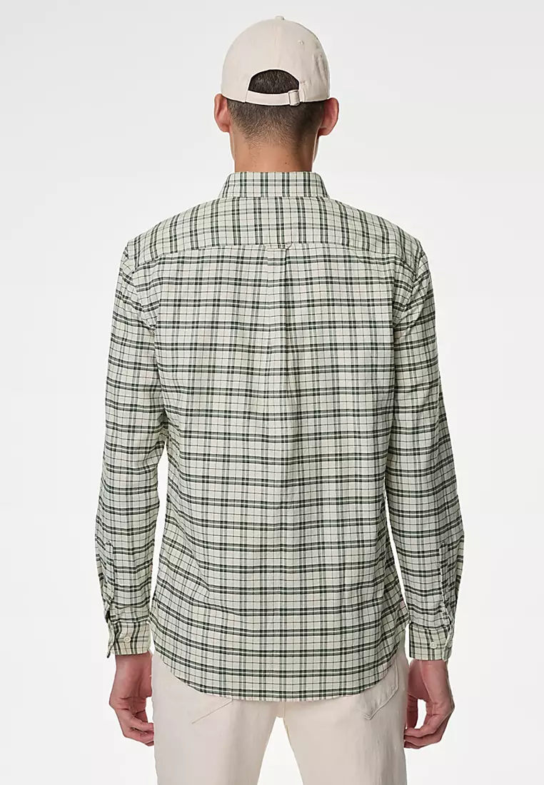 Easy Iron Pure Cotton Check Oxford Shirt