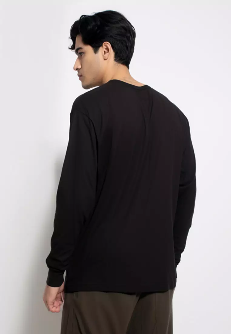 MTS63 Kaos Lengan Panjang Pria Distro Branded instacool "thirdday modern street casual" hitam