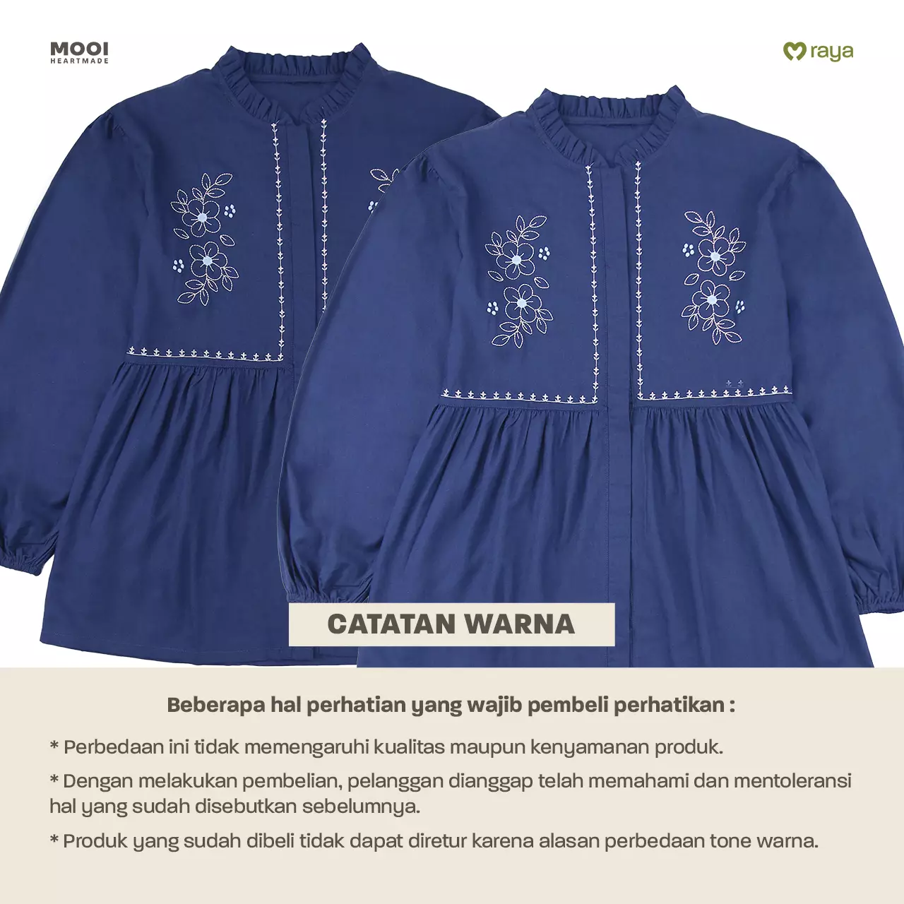Mooi Tunik Wanita Atasan Wanita Raya Collection Liyana Tunik Adult Basic Series 2026 - Deep Navy