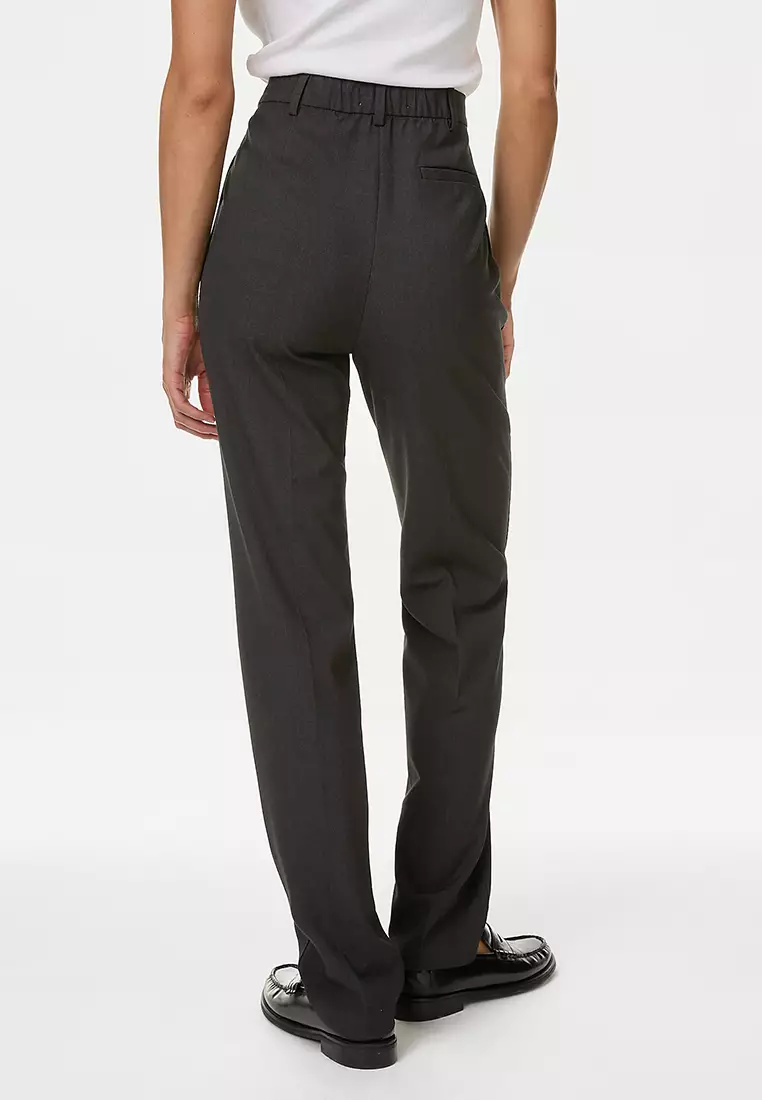 Straight Leg Trousers with Stretch