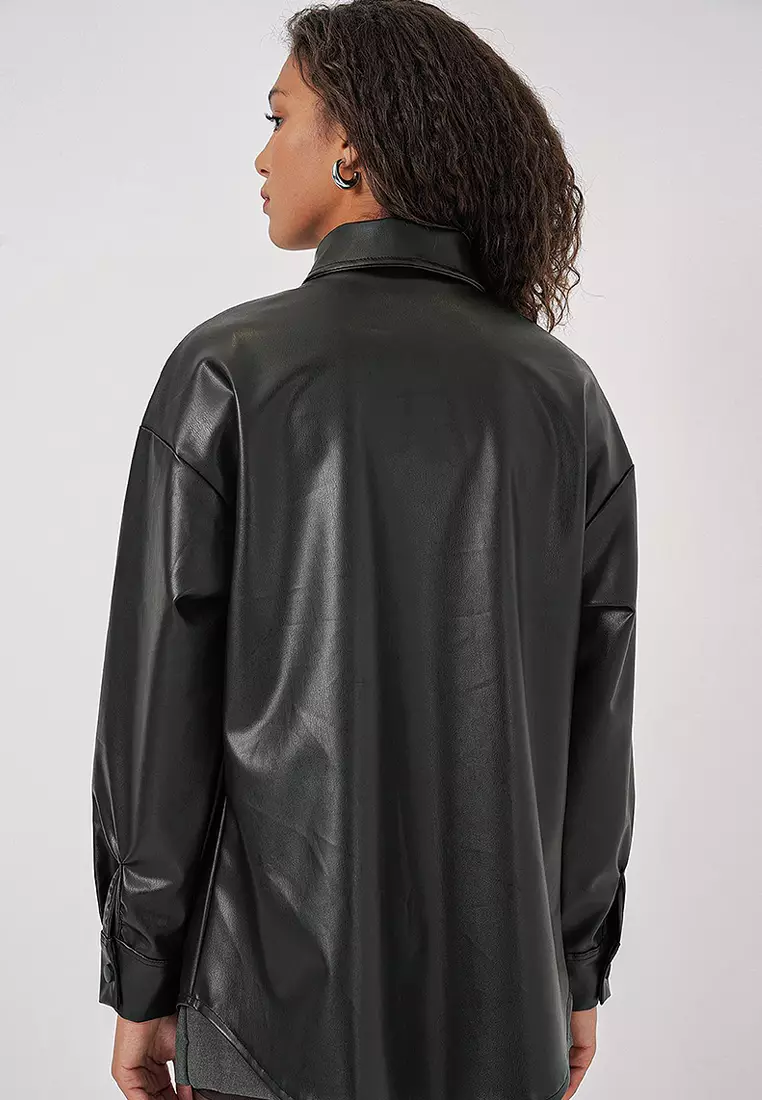 Buy Bigdart Oversize Faux Leather Shirt Online | ZALORA Malaysia