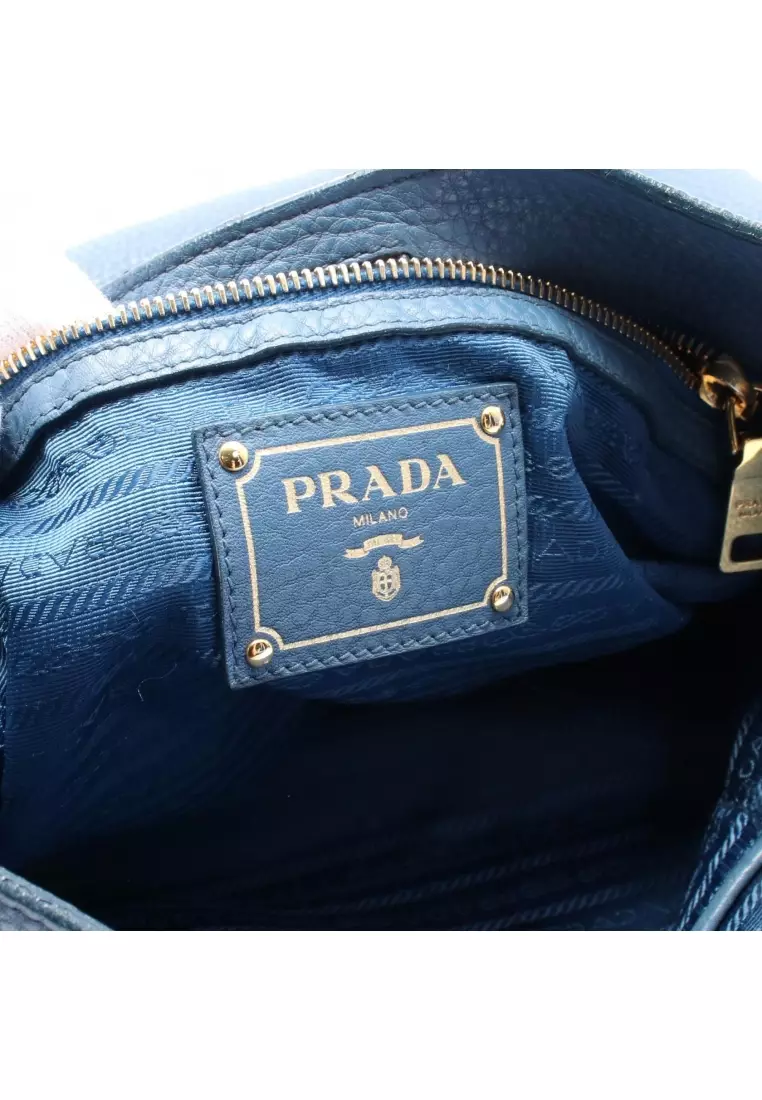 Buy Prada Pre-Loved Prada one shoulder bag leather blue 2025 