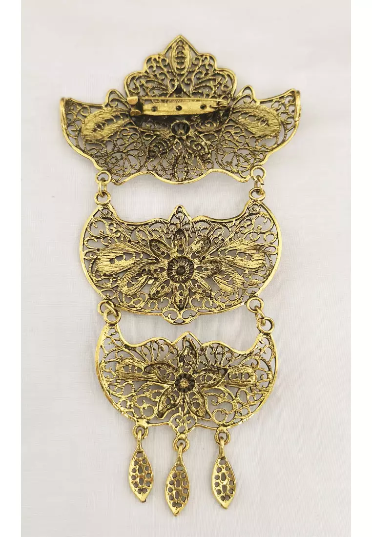 Savyana Trilayer Brooch Bros Tiga Susun Wanita Gold