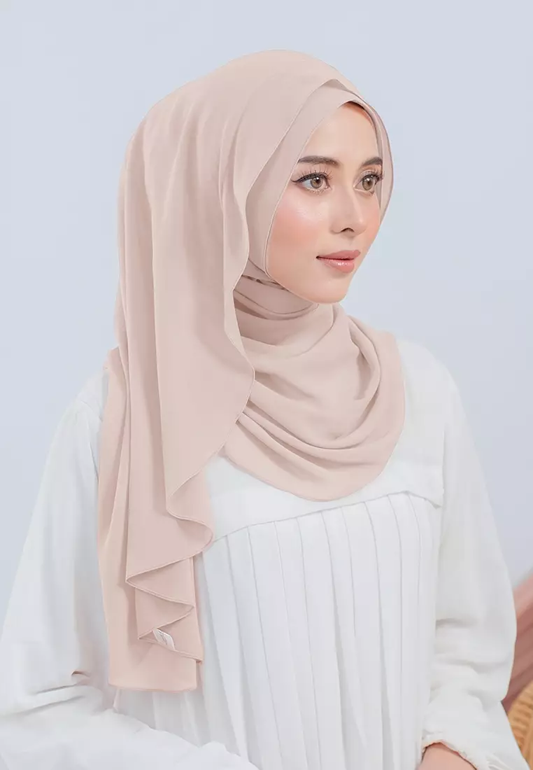 HIJAB INSTAN LUBNA - PEACH CREAM
