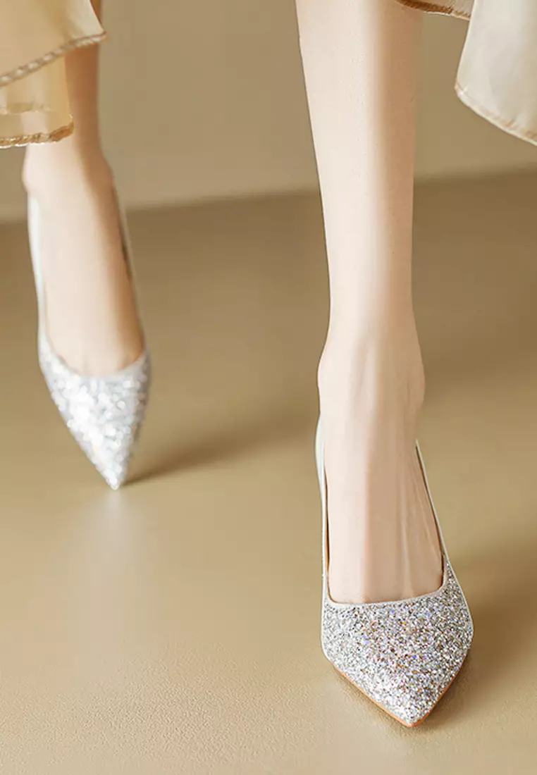 White best sale sparkle pumps
