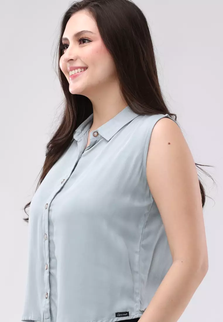 Single Twill Woven Sleeveless Blouse