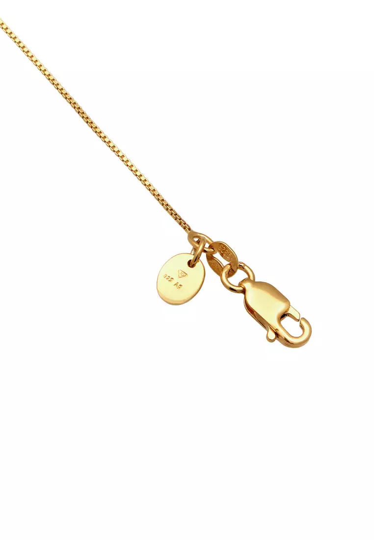 Kalung Perhiasan Perak 925 Wanita Rectangle Synthetic Emerald Green Gold Plated