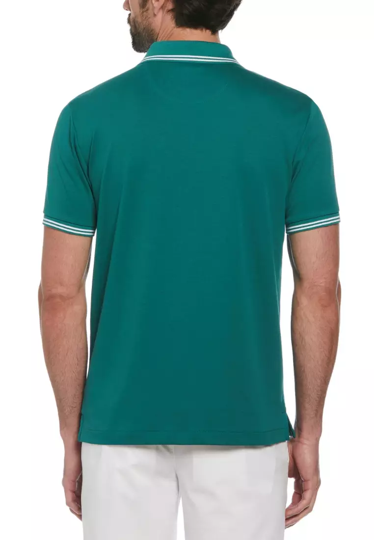 Organic Interlock Tipped Tv Pete Logo Short Sleeve Polo Shirt