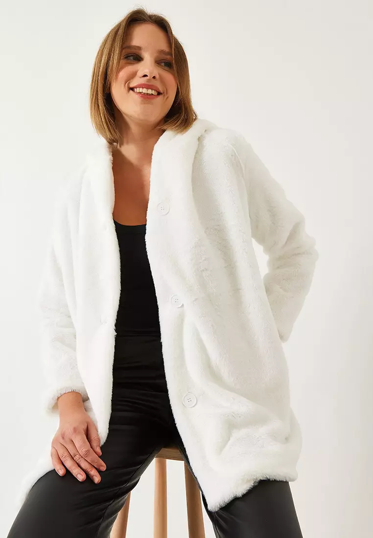 Women's Hooded Long Plush Coat 2166 60351317