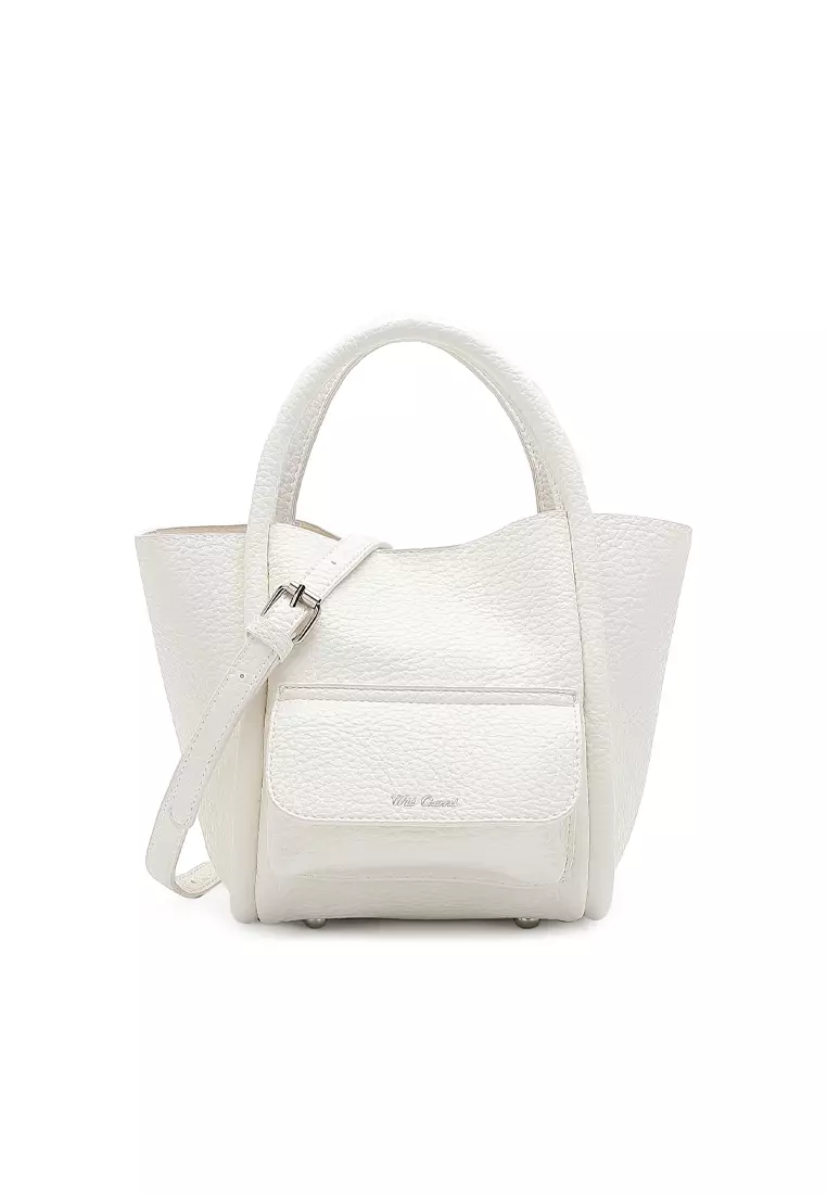 Women's 2 in 1 Top Handle Bag / Sling Bag / Shoulder Bag - White